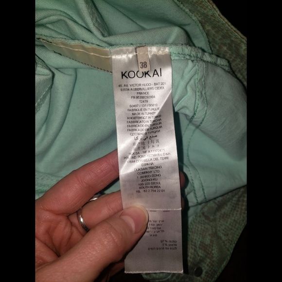 Kookai Pale Turqouise Snakeskin Printed Jeans - Picture 7 of 8